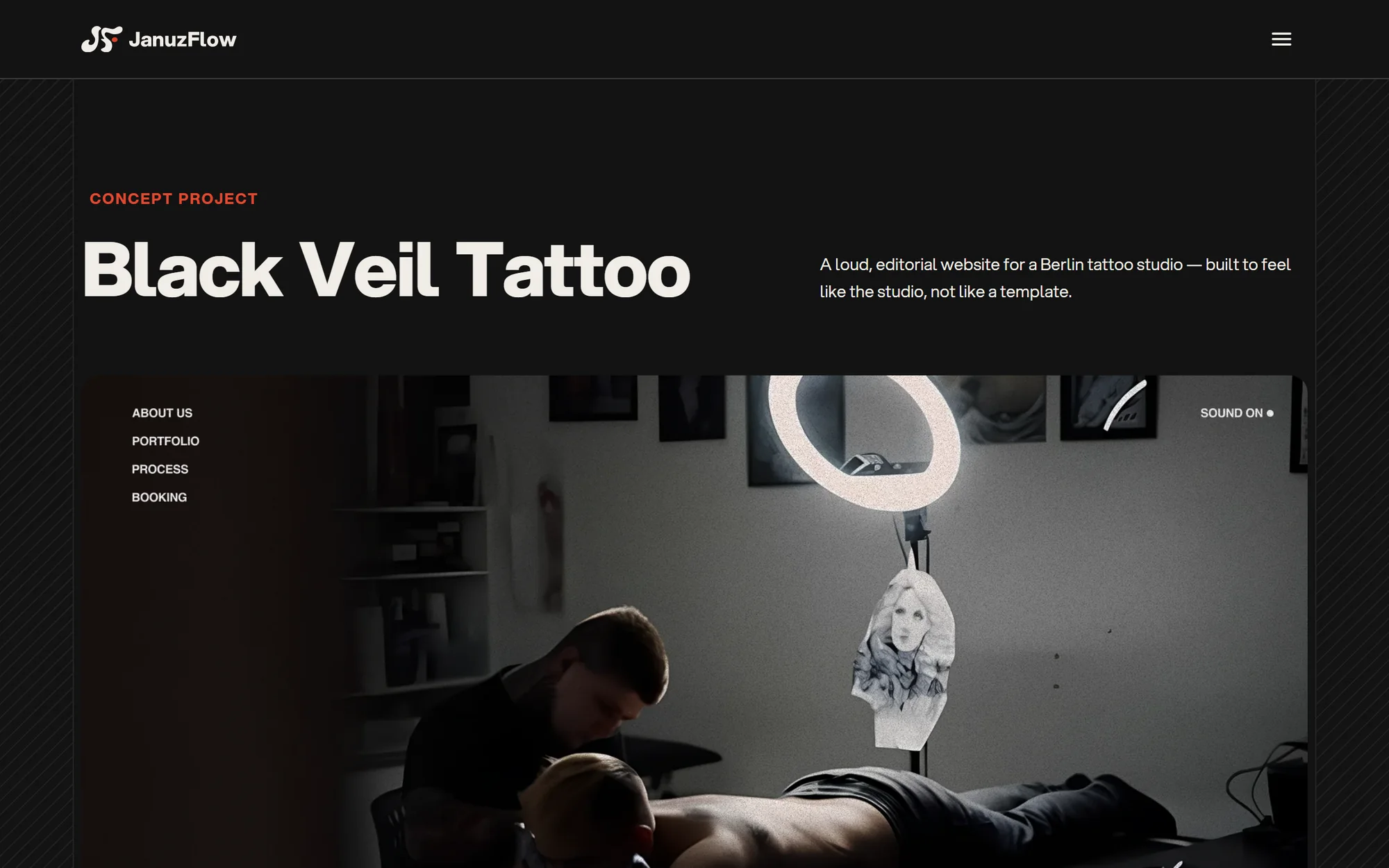 CMS case study template — Black Veil Tattoo page